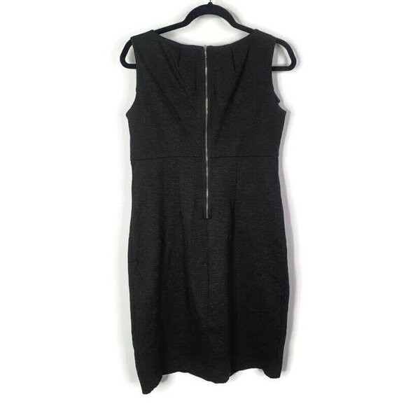 Lands End Sleeveless Ponte Knit Dress Career Size 8 Heathered Dark Gray - Picture 4 of 4